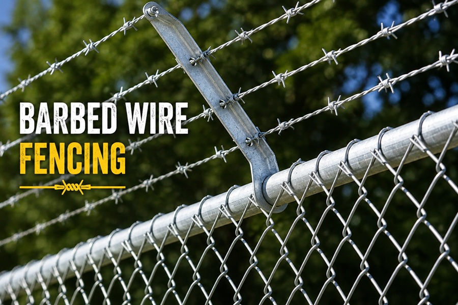 barbed wire fencing